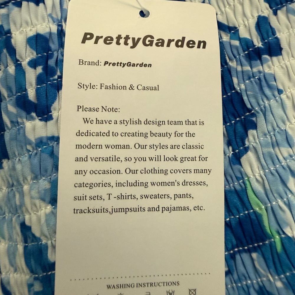 Pretty Garden Blue Floral Maxi Dress XL, NWT - Picture 12 of 16